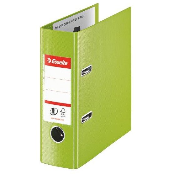 Biblioraft A5, plastifiat PP/PP, margine metalica, 75 mm, ESSELTE - verde vivida