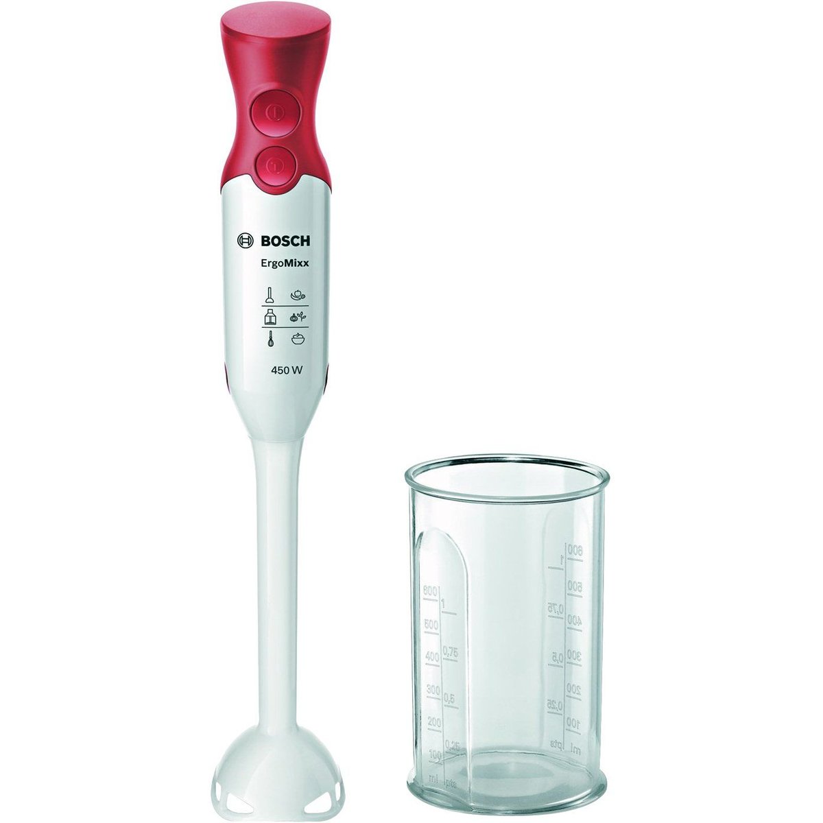 Blender MSM6401 0.7 litri 1 Viteza 450W Alb/Rosu