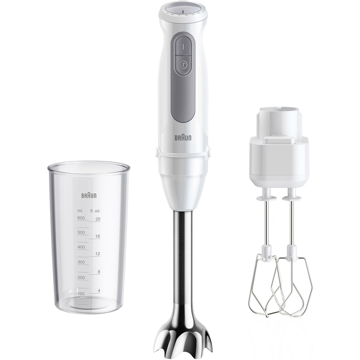 Blender vertical MQ50501M, 1000W, 21 trepte viteza, Functie Turbo, Tel dublu, Pahar gradat 600ml, alb