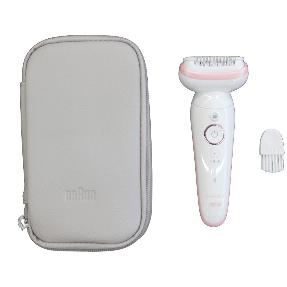 Braun SES9000 Silk-epil 9 SkinSpa Epilator, White/Pink