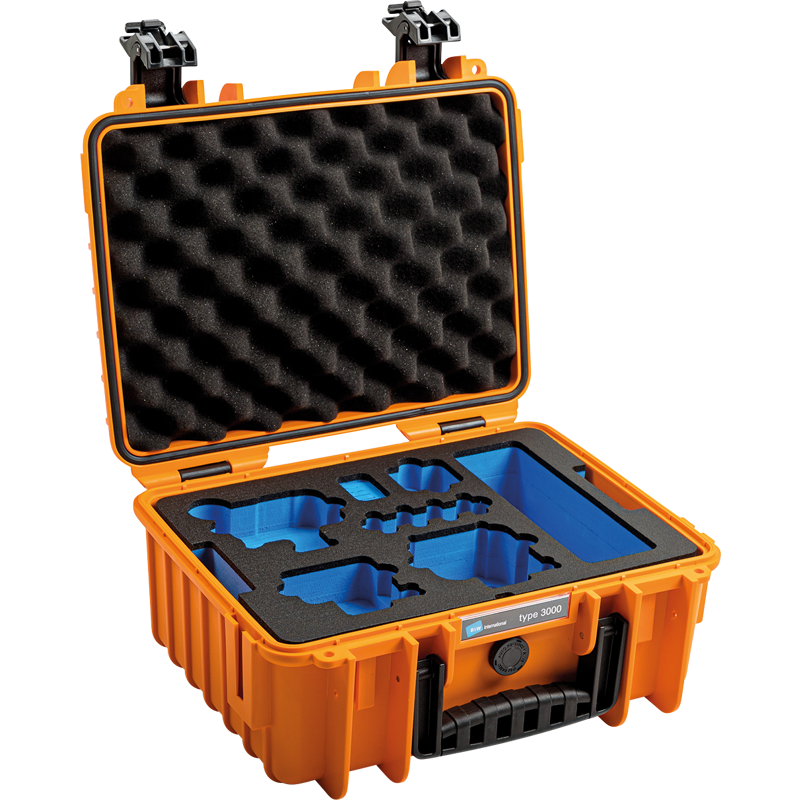 BW Outdoor Case Type 3000 for GoPro Hero 12 (fits even GoPro Hero 9/10/11), charge-in-case. Orange