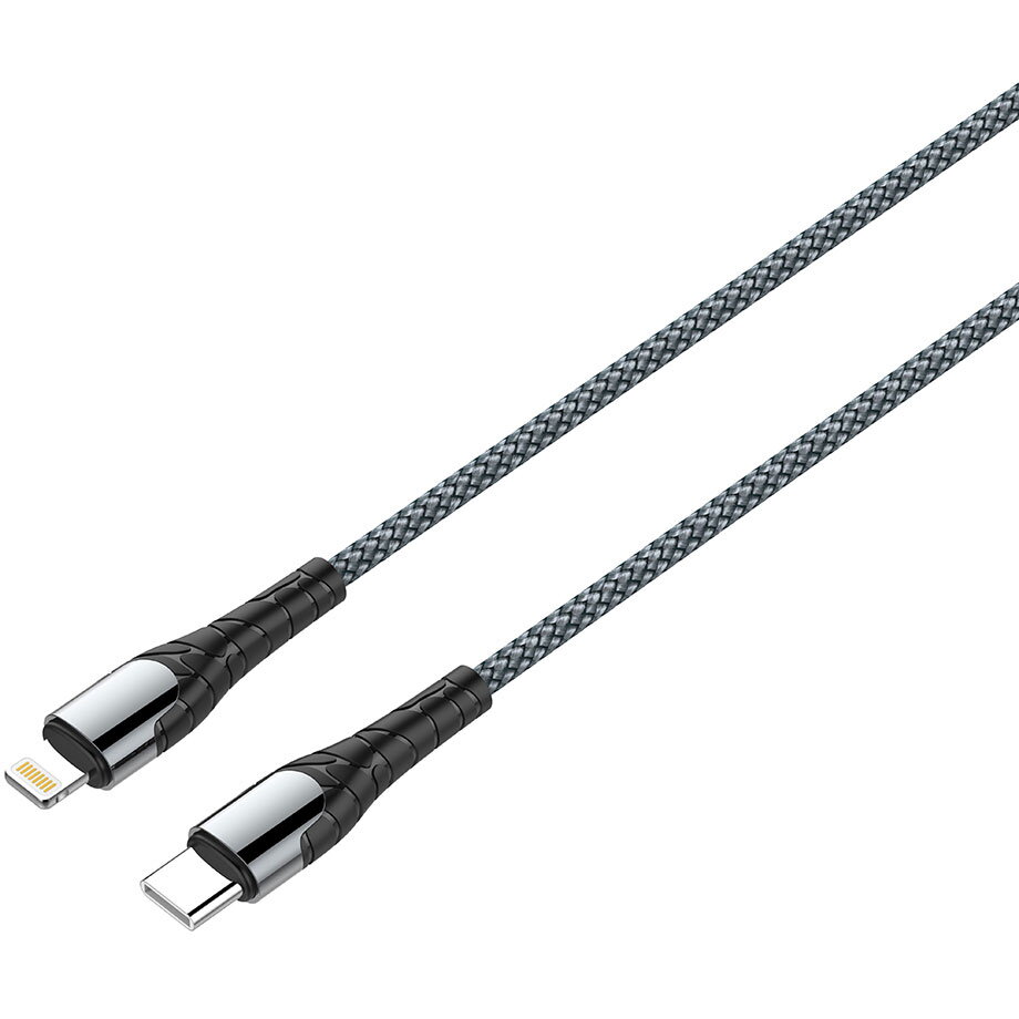 Cable Type-C - Lightning (PD Fast Charging) 3.0А (30W) 1m grey