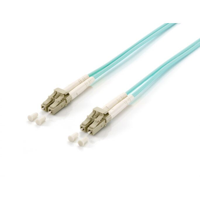 Cablu Fibra Optica LWL Patchcable LC->LC 30.00m Multimode Duplex OM3 turq Polietilena