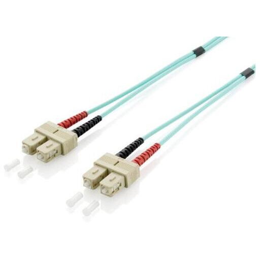 Cablu Fibra Optica LWL Patchcable SC->SC 20.00m Multimode Duplex OM3 turq Polietilena