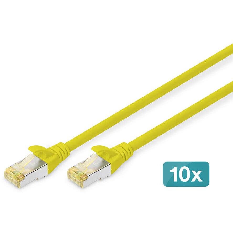 Cablu Retea CAT 6A S/FTP , 10 Buc, 3m, Galben