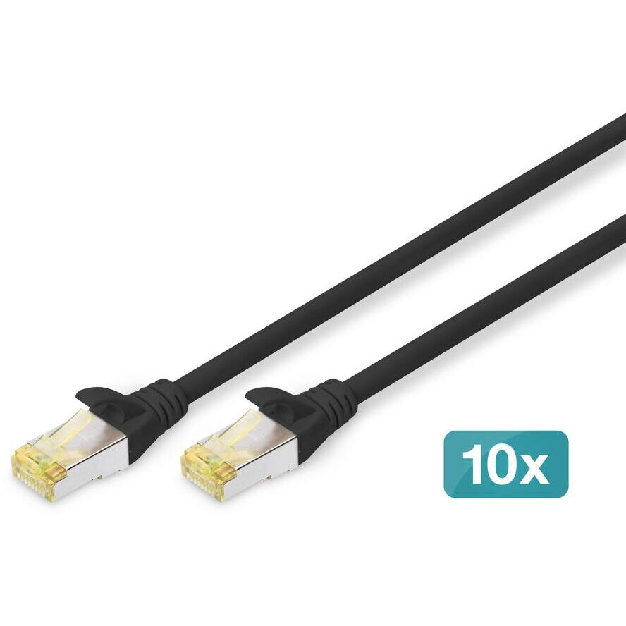 Cablu Retea CAT 6A S/FTP , 10 Buc, 3m, Negru