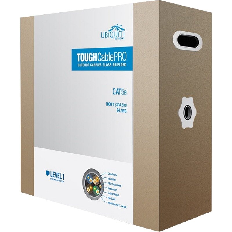 Cablu Retea Tough Pro CAT5e, 24 AWG, Outdoor Shielded, 305m, Gray