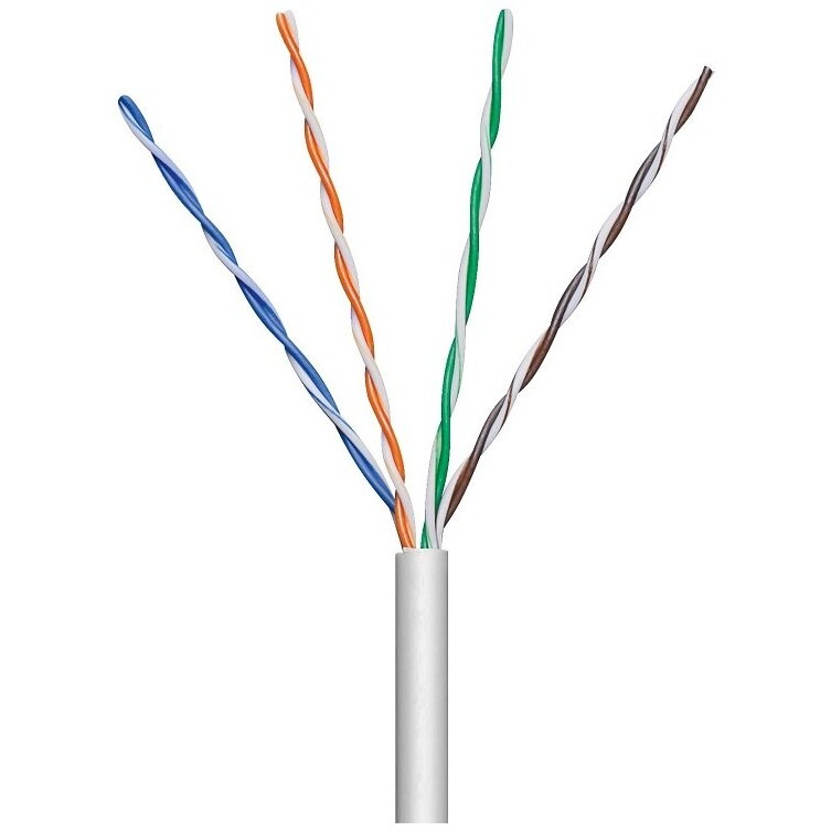 Cablu twisted pair U/UTP Cat5e 4x2 stranded 100% copper 305m gray