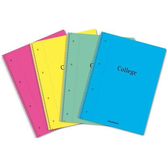 Caiet cu spirala, A4, 80 file - 70g/mp, 4 perforatii, coperta PP, Aurora College - dictando