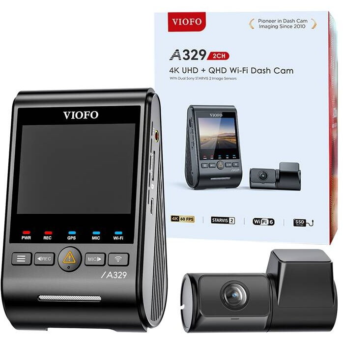 Camera Auto A329 2CH Dashcam 4K + 2K WiFi, GPS
