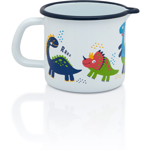 Cana cu Cioc Dino 0.8L Metal Emailat Multicolor