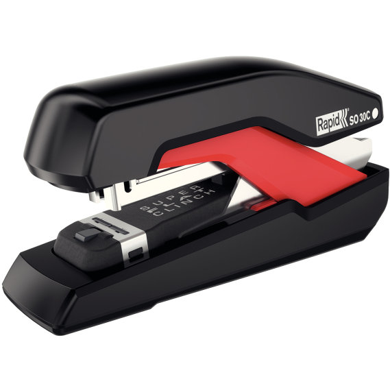Capsator Rapid Supreme Omnipress Compact SO30c Half Strip, 30 coli - rosu/negru