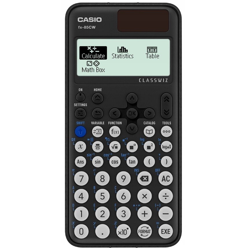 CASIO CALCULATOR FX-85CW TECHNICAL AND SCIENTIFIC BOX. Calculator recommended for high school and college students, for office work. Black.