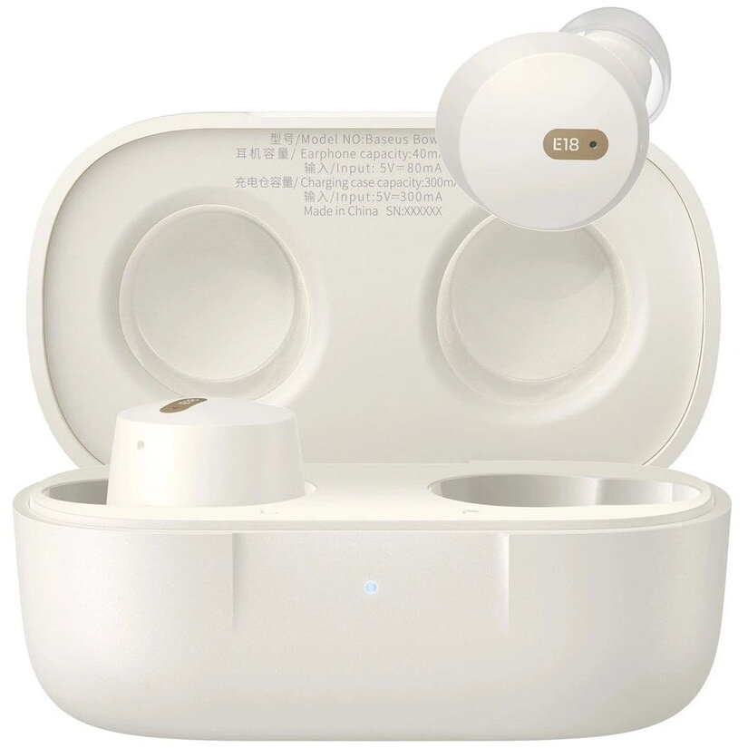 Casti Bowie E18 TWS    USB-C Bluetooth IPX4 Alb