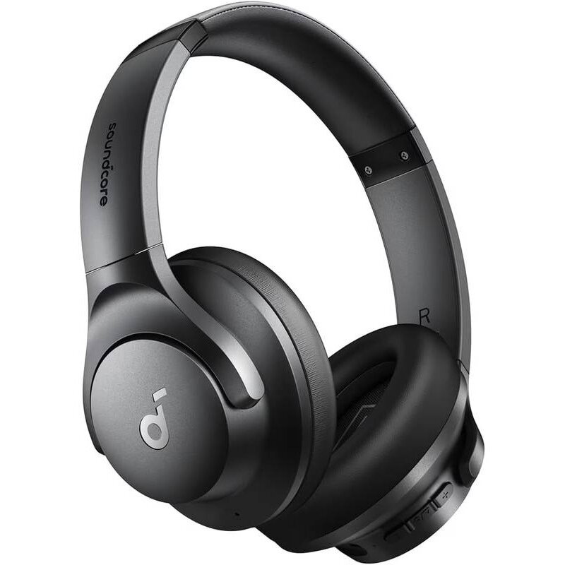 Casti Bluetooth Over-Ear, Soundcore Life Q20i, Hybrid Active Noise Cancelling, Big Bass, Transparency Mode, Black