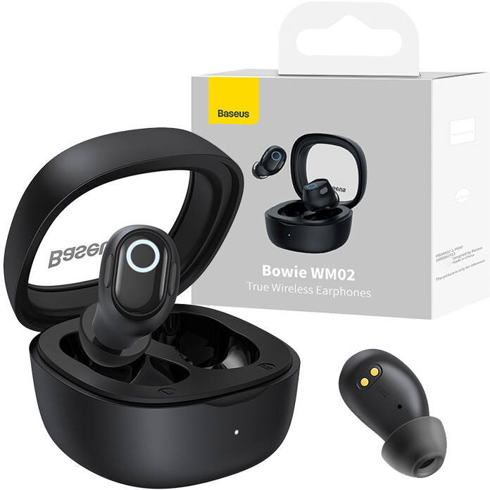 Casti Bluetooth Wireless Bowie WM02 TWS, Bluetooth 5.0 (black)