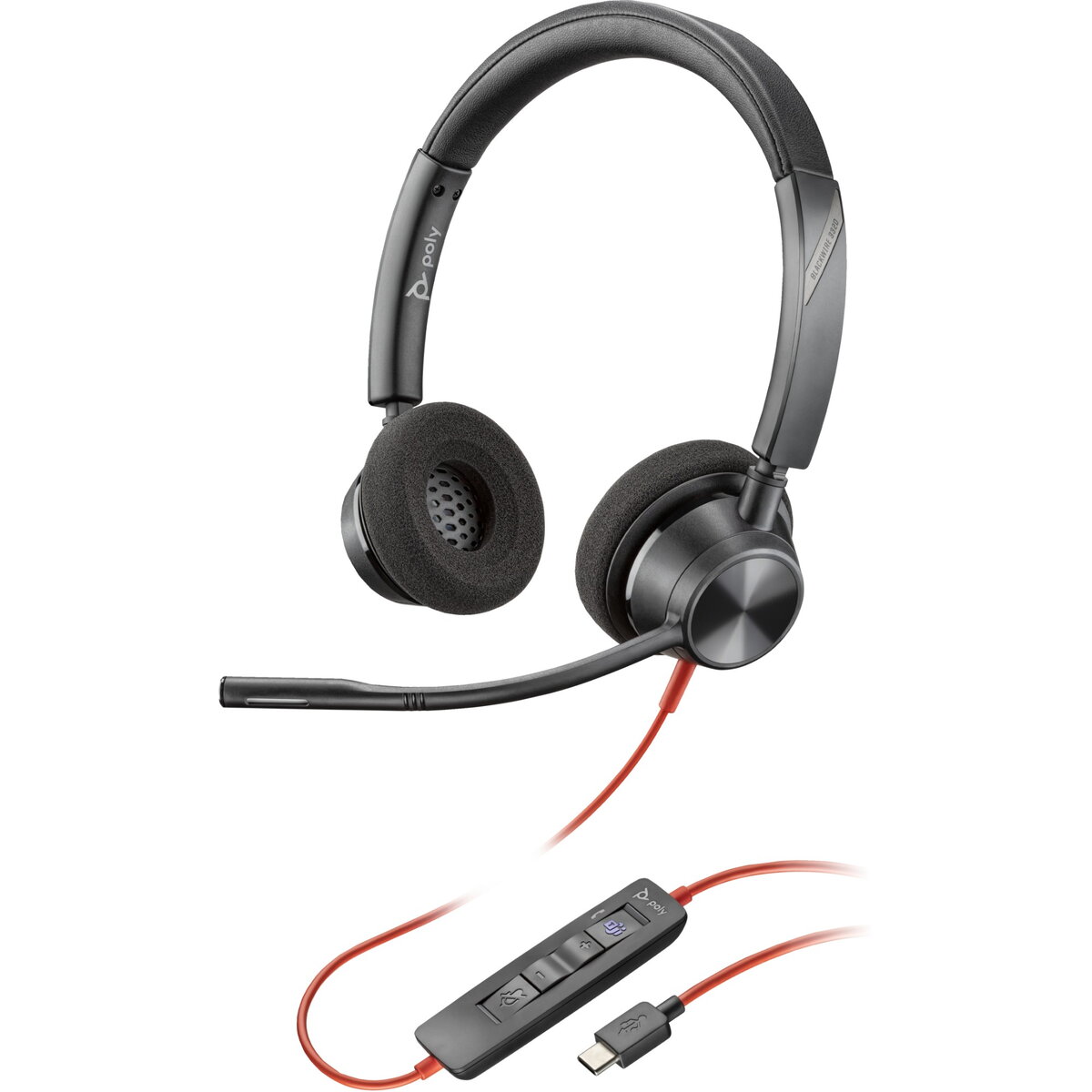 Casti Office/Call Center Poly Blackwire 3320 Stereo Microsoft Teams Certified USB-C Headset +USB-C/A Adapter