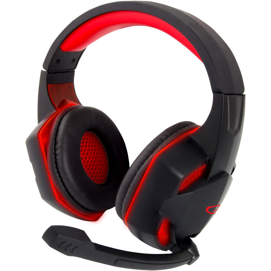 Casti Gaming cu Fir Blackbird EGH400 Stereo cu Microfon Cablu 2M Negru/Rosu
