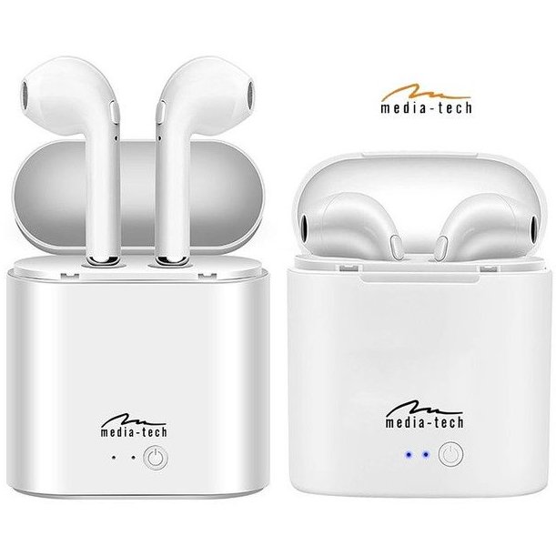 Casti R-PHONES- Bluetooth headset TWS with powerbank. White