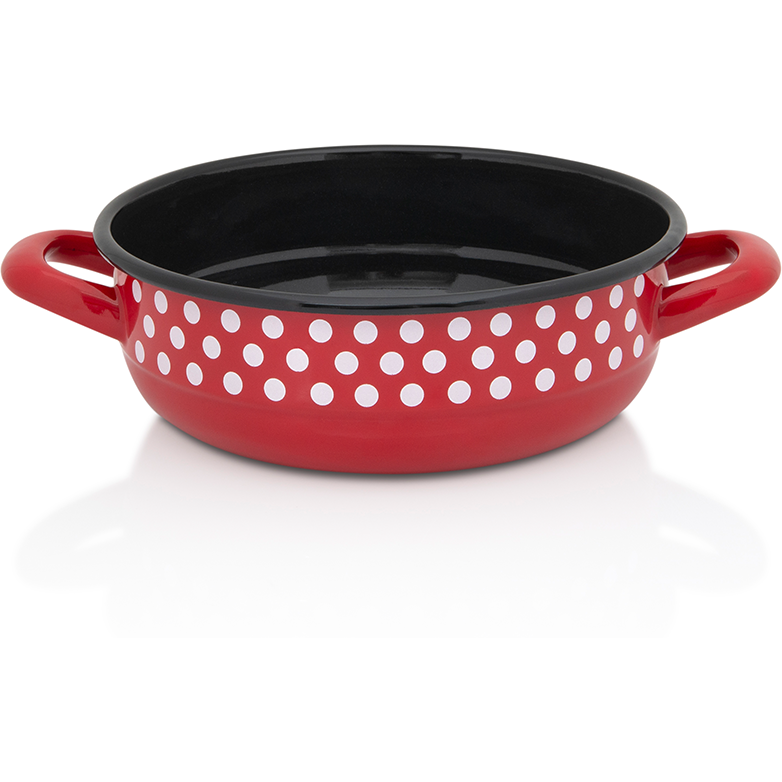 Cratita Mica Tufne Capacitate 2.1L Diametru 20CM Rosu/Alb/Negru