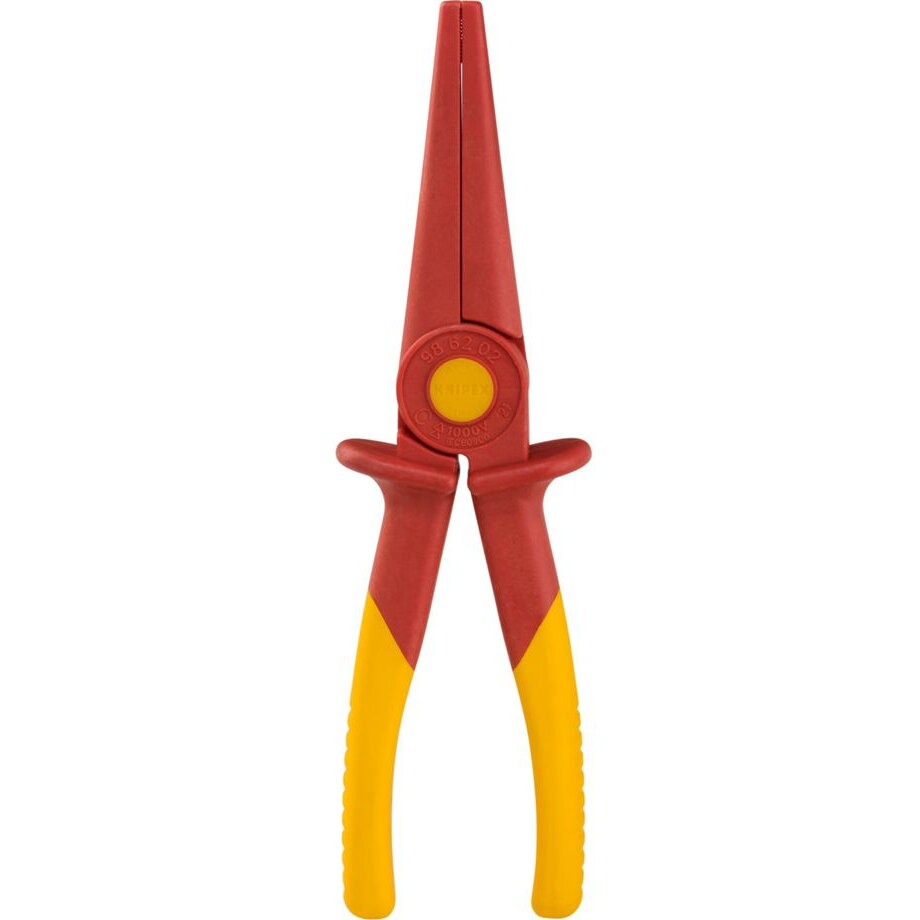 plastic snipe nose pliers 98 62 02 (red/yellow, serrated gripping surfaces, insulated, VDE-tested)