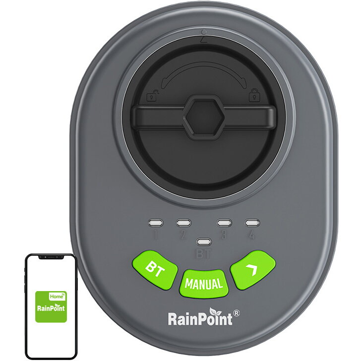 Controler de aspersoare cu 4 zone RainPoint cu aplicație, Bluetooth