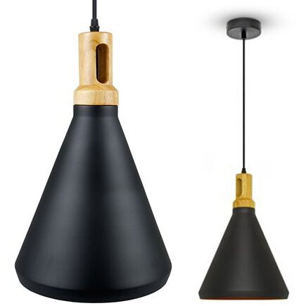 CORP SUSPENDAT PENTRU ILUMINAT MAX 60W IP20 LEMN,CULOARE NEGRU