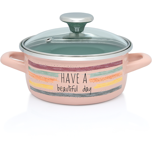 Cratita Cu Capac Sticla Divan Dan Capacitate 1.5L Diametru 16CM Multicolor