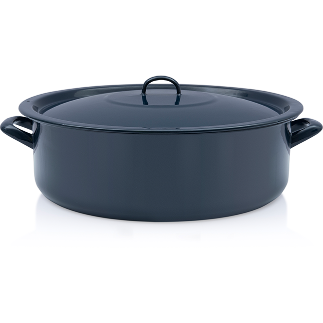 Cratita 20l cu capac Teget Finska Metalac email/40cm/20l