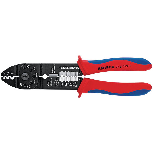 crimping pliers 97 21 215 C (red/blue, stripping, crimping 0.5 - 6.0mm2)