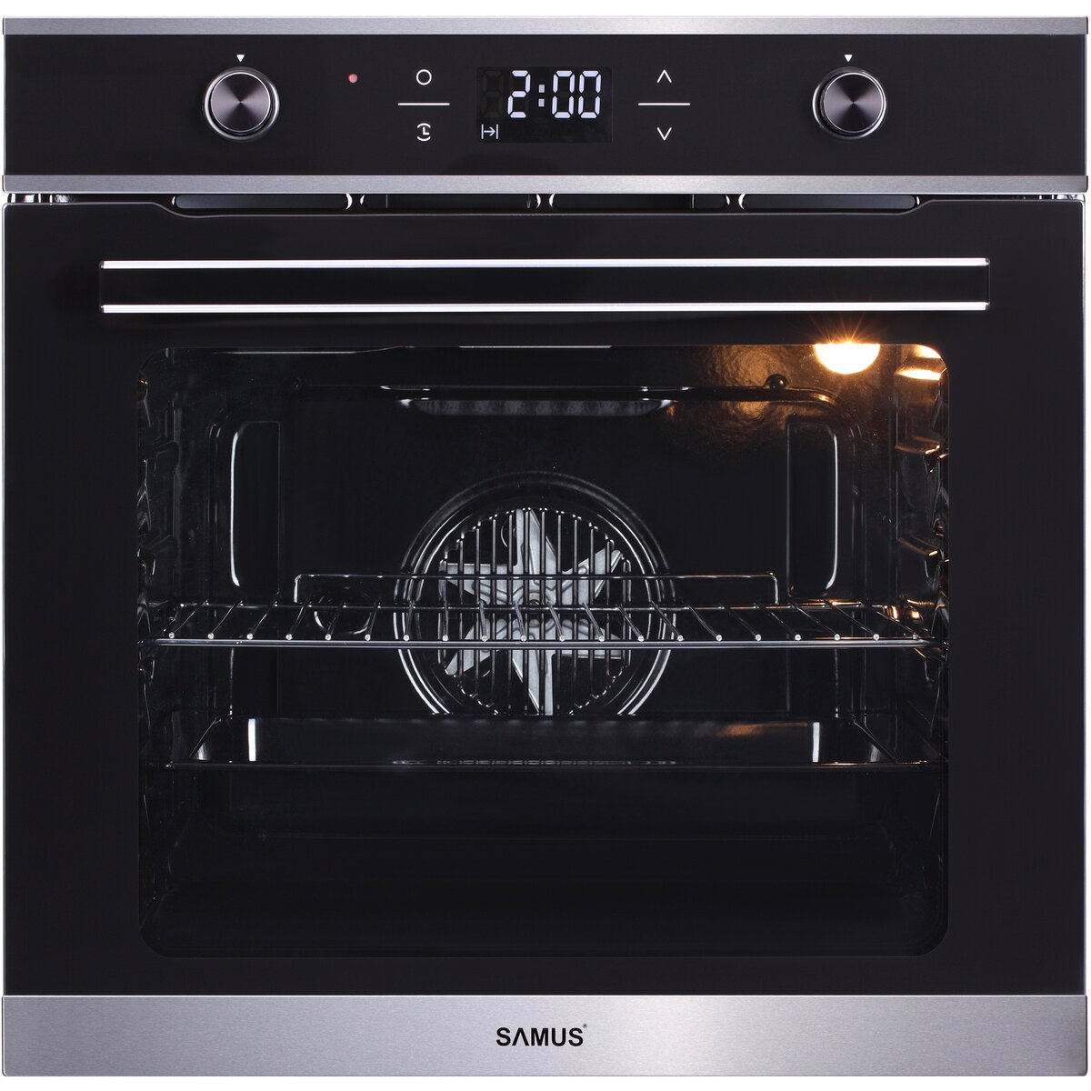 Cuptor electric incorporabil SC626GDX9, clasa A, 75 litri, 9 functii, grill, ventilator, timer, functie pizza, 2800 W, negru + argintiu