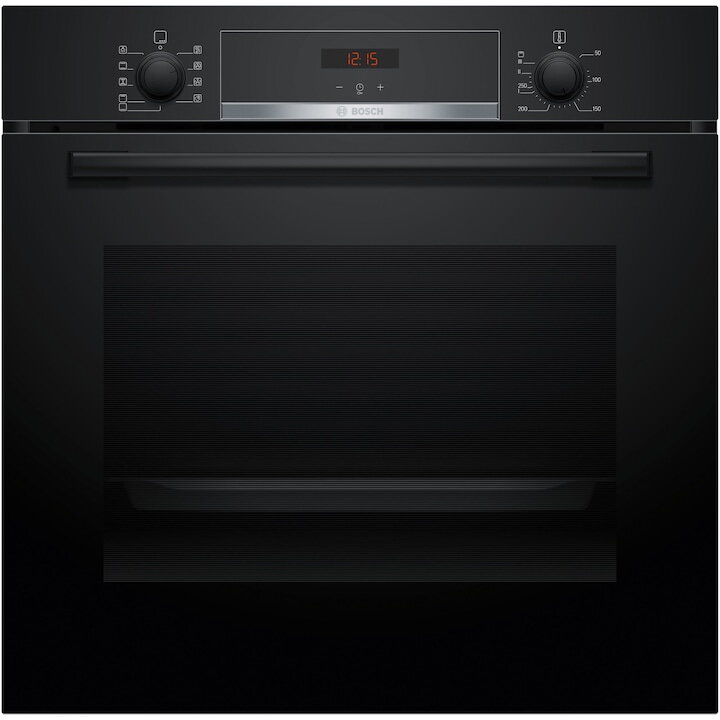 Cuptor incorporabil Bosch HBA534EB3, 71 L, Electric, Multifunctional, Grill, 7 functii, Autocuratare EcoClean + hidrolitica, 3D Hotair, Suport telescopic, Clasa A+, Negru