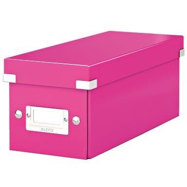 Cutie pentru 30/60 CD-uri cu carcasa Jewel/Slim, Leitz Click Store, carton laminat - roz