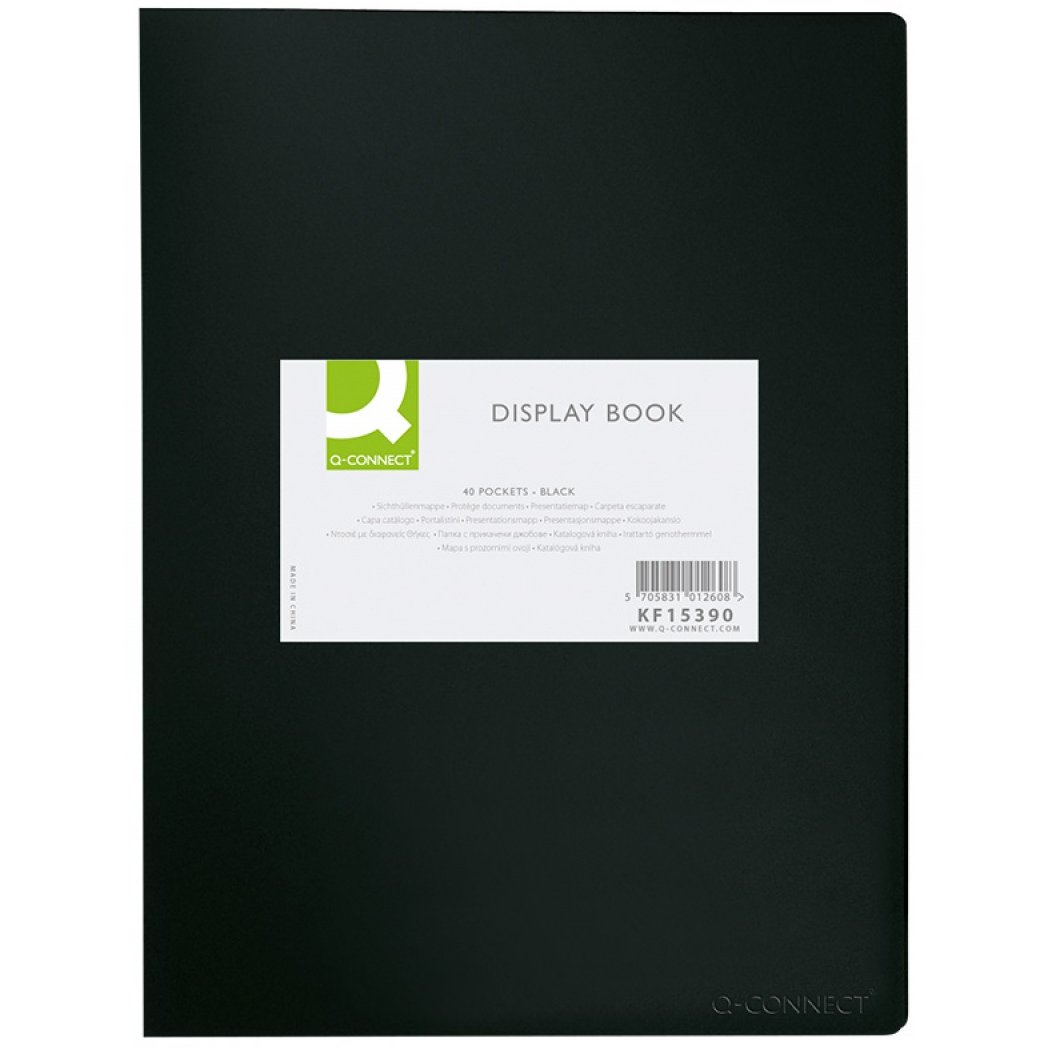 Dosar de prezentare cu 20 folii, A3, coperta rigida, Q-Connect - negru