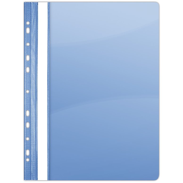 Dosar plastic PVC, cu sina si multiperforatii, 10 buc/set, DONAU - albastru