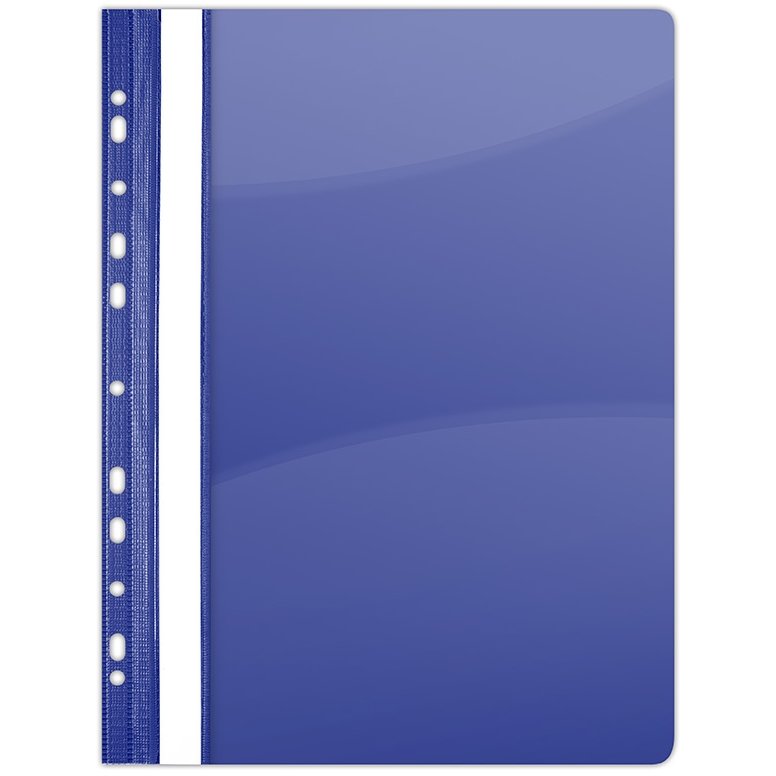 Dosar plastic PVC, cu sina si multiperforatii, 10 buc/set, DONAU - bleumarin