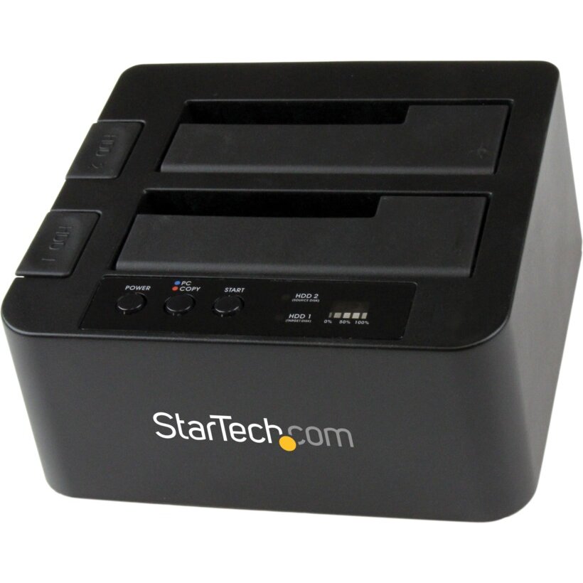 Dual Bay USB 3.0/ eSATA Hard Drive Duplicator Dock for 2.5 & 3.5 SATA SSD HDD with UASP (6Gbps) - Standalone Docking Station (SDOCK2U33RE) - storage controller - SATA 6Gb/s - USB 3.0