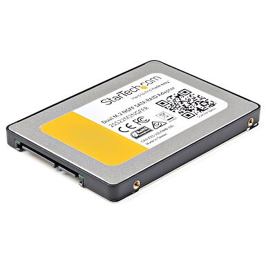 Dual M.2 SATA Adapter with RAID - 2x M.2 SSDs to 2.5in SATA (6Gbps) RAID Adapter Converter with TRIM Support (25S22M2NGFFR) - storage controller (RAID) - M.2 Card - SATA 6Gb/s