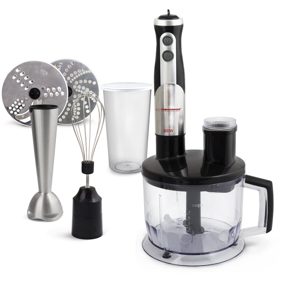EKM004 blender 0.6 L Immersion blender Black,Silver,Transparent 800 W