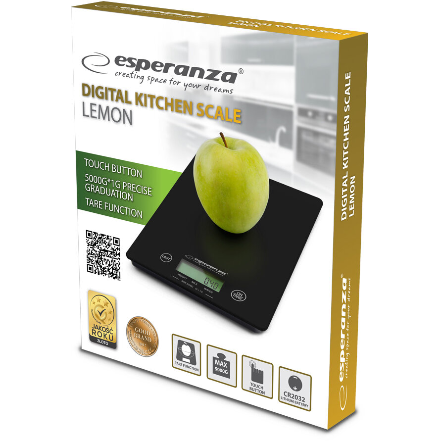 EKS002K Electronic kitchen scale Black Tabletop Rectangle