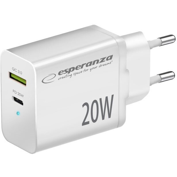 Esperanza EZC105W mains charger 20W White
