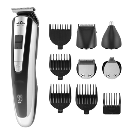 ETA ETA834590000 AUSTIN Cordless 5 in 1 multi-purpose Hair Trimmer, The Operating time 60 min, 2 levels of cutting speed adjustment, Black