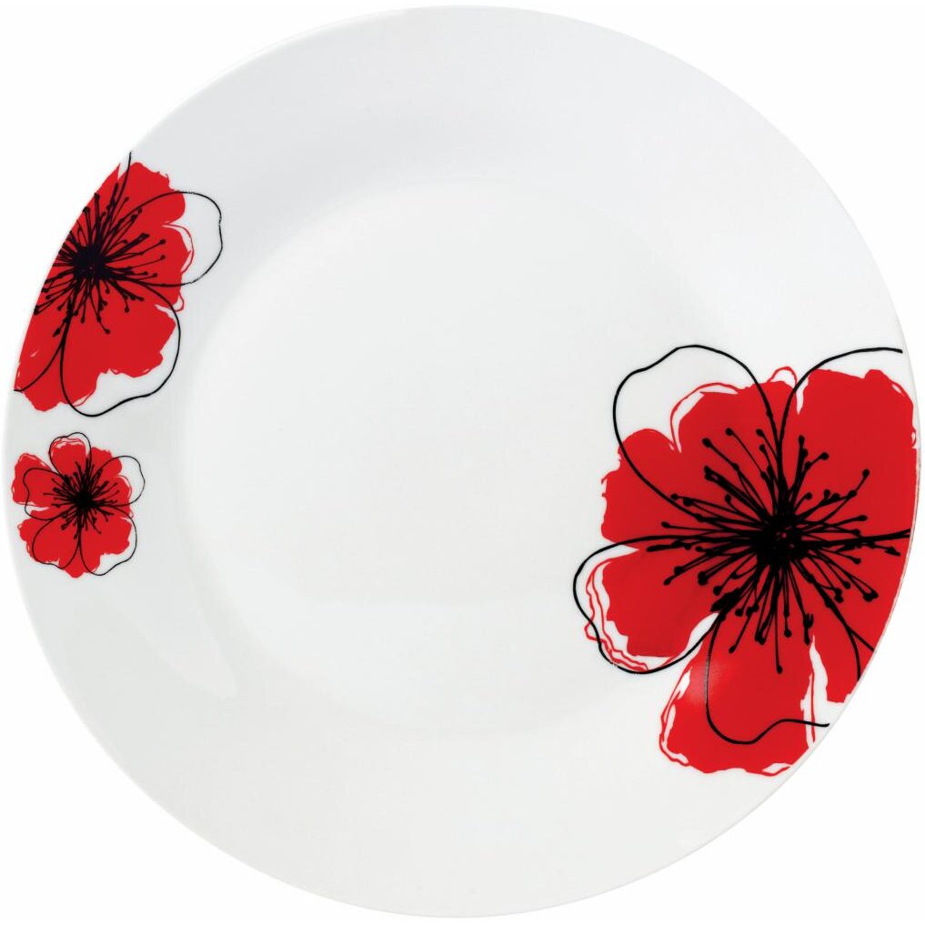 FARFURIE DESERT  PORTEL.19CM, RED FLOWER, Set 12