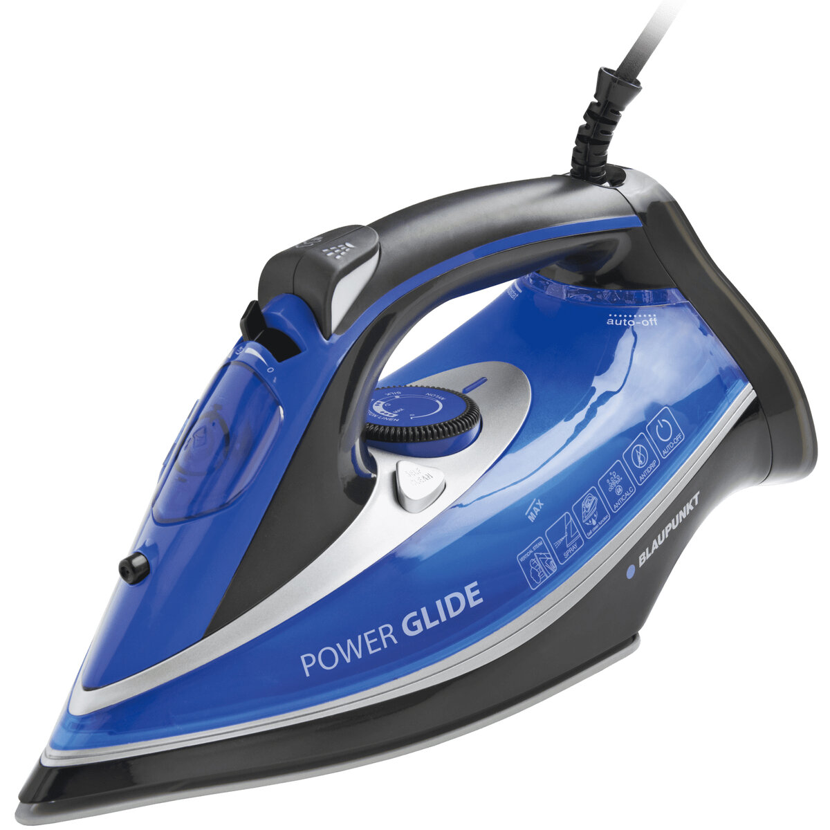 Fier de calcat HSI801 3000W 380ml 45g/min Talpa Ceramica Cu Functie De Ionizare Negru/Albastru