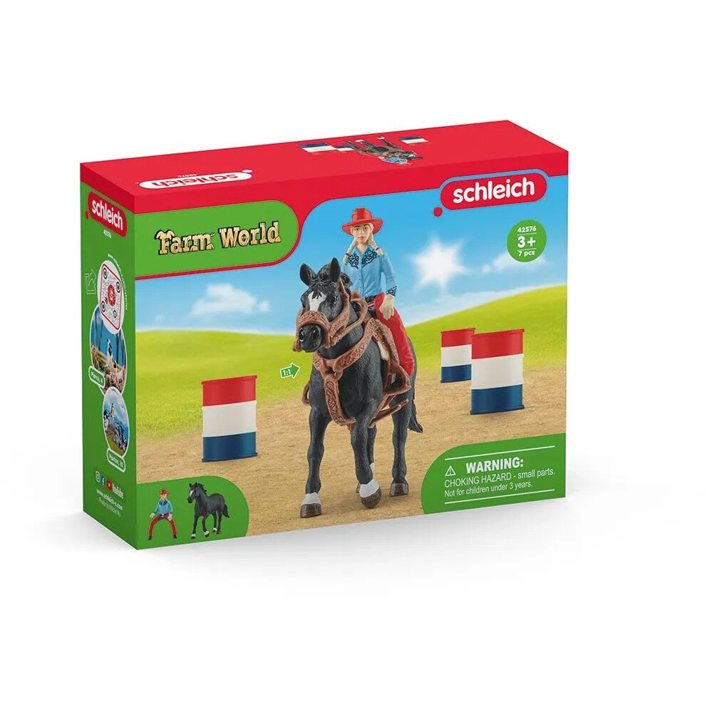 Figurina Figures Cowgirl Barrel Racing Fun Farm World