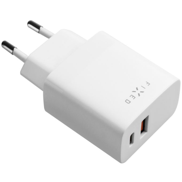 FIXED USB-C/USB Travel Charger 20W, white