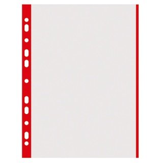 Folie protectie transparenta, cu margine color, 40 microni, 100 folii/set, DONAU - margine rosie