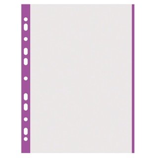 Folie protectie transparenta, cu margine color, 40 microni, 100 folii/set, DONAU - margine violet