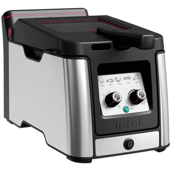 Friteuza, Tefal, Otel inoxidabil, 3.5 l, 2000 W, Negru/Argintiu