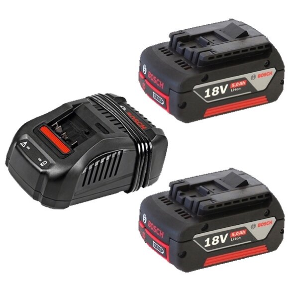 GAL 1880 CV -  Set 2 acumulatori, Li-Ion, 18 V, 5 Ah si incarcator GAL 1880 CV, 8 A 